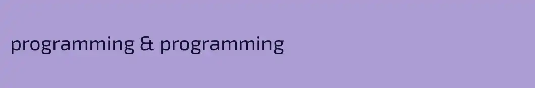 programming & programming